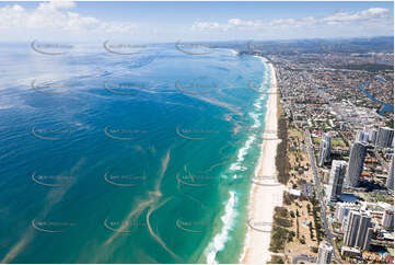 An Algal Bloom off Mermaid Beach Gold Coast QLD Aerial Photography