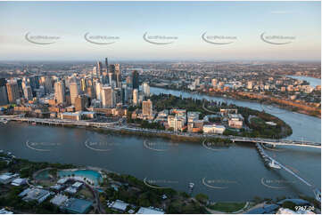 Aerial Photo of Brisbane CBD at Sunset QLD Aerial Photography