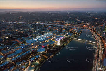 Aerial Photo of Southbank by Night QLD Aerial Photography