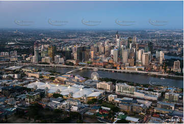 Aerial Photo of Brisbane City & South Bank at Last Light QLD Aerial Photography