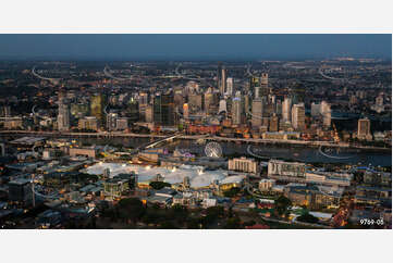 Aerial Photo of Brisbane City & South Bank at Last Light QLD Aerial Photography