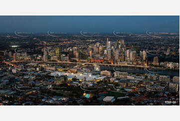 Aerial Photo of Brisbane City & South Bank at Last Light QLD Aerial Photography