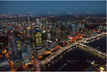 Aerial Photo of Brisbane City at Last Light QLD Aerial Photography