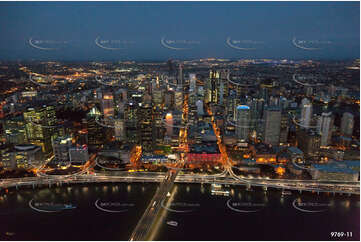 Aerial Photo of Brisbane City at Last Light QLD Aerial Photography