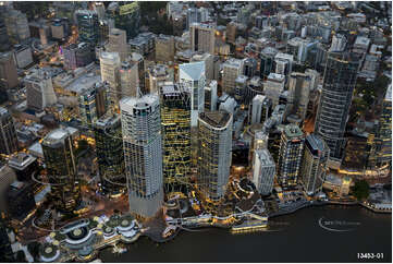 Night Aerial Photo Brisbane City QLD Aerial Photography