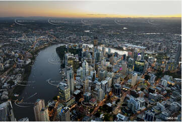 Night Aerial Photo Brisbane City QLD Aerial Photography