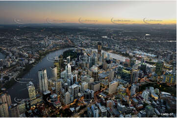 Night Aerial Photo Brisbane City QLD Aerial Photography