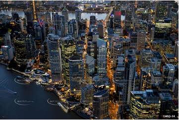 Night Aerial Photo Brisbane City QLD Aerial Photography