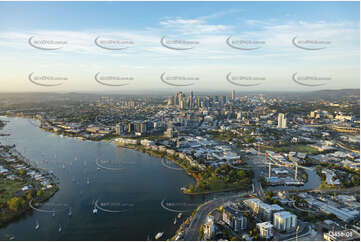 Sunrise Aerial Photo Newstead QLD Aerial Photography