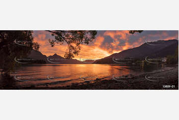Sunset Over Lake Wakatipu Aerial Photography