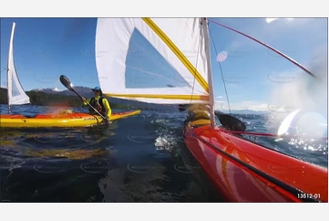 Kayak Sailing on Lake Te Anau Aerial Photography