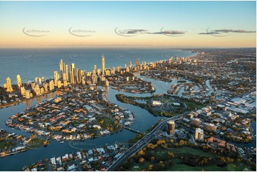 Sunset Aerial Photo Bundall QLD Aerial Photography