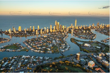 Sunset Aerial Photo Surfers Paradise QLD Aerial Photography