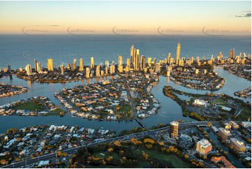 Sunset Aerial Photo Surfers Paradise QLD Aerial Photography