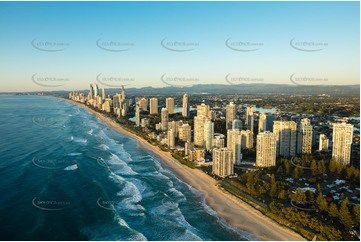 Sunrise Aerial Photo Main Beach QLD Aerial Photography