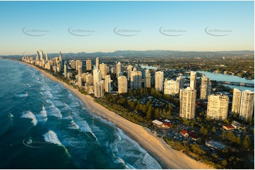 Sunrise Aerial Photo Main Beach QLD Aerial Photography