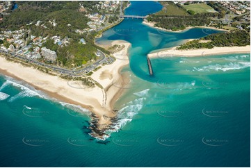 Looking at the entrance to Currumbin Creek QLD Aerial Photography