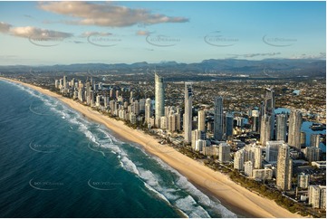 Sunrise Aerial Photo Surfers Paradise QLD Aerial Photography