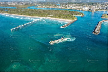 Sand Dredging Tweed River Bar Aerial Photography