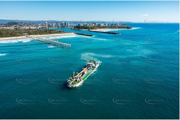 Dredging The Tweed River Entrance Bar Aerial Photography