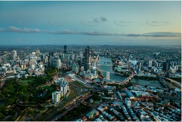 Sunset Aerial Photo Brisbane City QLD Aerial Photography