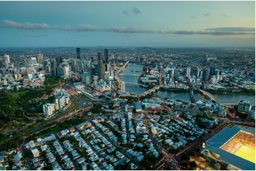 Night Aerial Photo Petrie Terrace QLD Aerial Photography