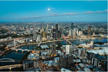 Night Aerial Photo South Brisbane QLD Aerial Photography
