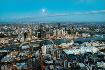 Night Aerial Photo South Brisbane QLD Aerial Photography