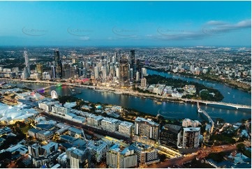 Night Aerial Photo South Brisbane QLD Aerial Photography