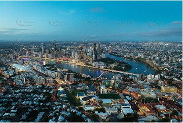 Night Aerial Photo South Brisbane QLD Aerial Photography