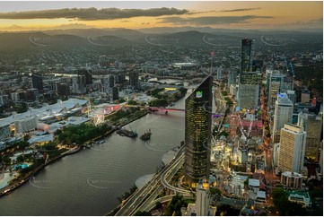 Night Aerial Photo Brisbane City QLD Aerial Photography