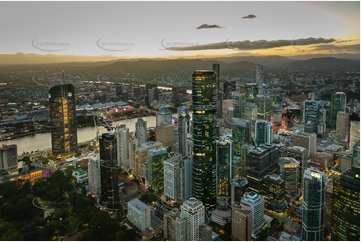 Night Aerial Photo Brisbane City QLD Aerial Photography