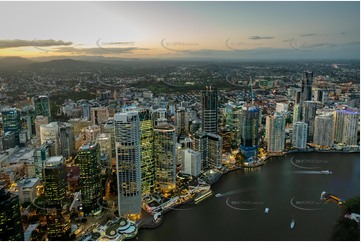 Night Aerial Photo Brisbane City QLD Aerial Photography