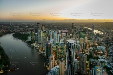 Night Aerial Photo Brisbane City QLD Aerial Photography