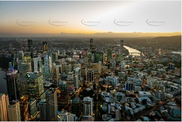 Night Aerial Photo Brisbane QLD Aerial Photography