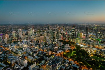 Night Aerial Photo Spring Hill QLD Aerial Photography