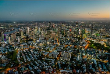 Night Aerial Photo Spring Hill QLD Aerial Photography