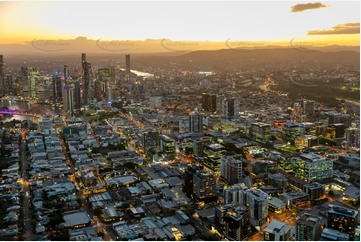 Night Aerial Photo Fortitude Valley QLD Aerial Photography