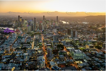 Night Aerial Photo Fortitude Valley QLD Aerial Photography