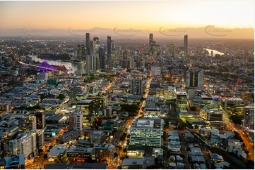 Night Aerial Photo Fortitude Valley QLD Aerial Photography