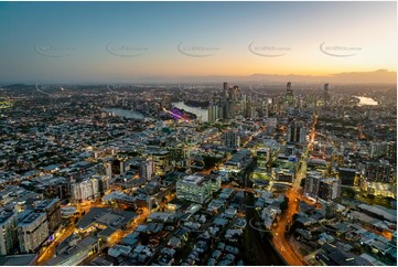 Night Aerial Photo Fortitude Valley QLD Aerial Photography