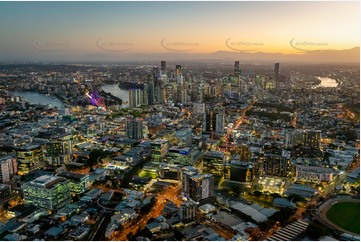 Night Aerial Photo Fortitude Valley QLD Aerial Photography