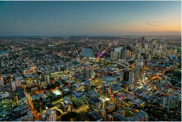 Night Aerial Photo Fortitude Valley QLD Aerial Photography