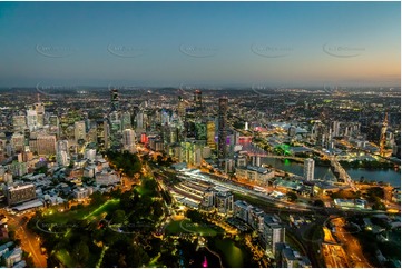 Night Aerial Photo Brisbane City QLD Aerial Photography