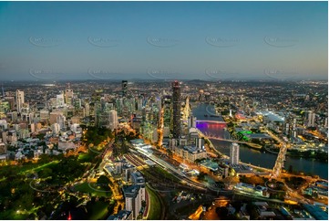 Night Aerial Photo Brisbane City QLD Aerial Photography