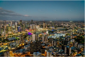 Night Aerial Photo South Brisbane QLD Aerial Photography