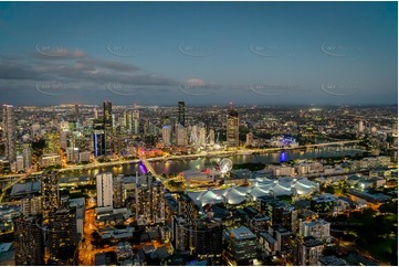 Night Aerial Photo South Brisbane QLD Aerial Photography