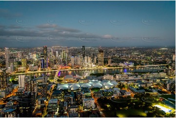 Night Aerial Photo South Brisbane QLD Aerial Photography