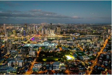 Night Aerial Photo South Brisbane QLD Aerial Photography