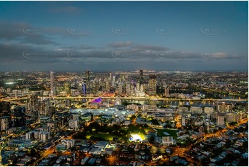 Night Aerial Photo South Brisbane QLD Aerial Photography